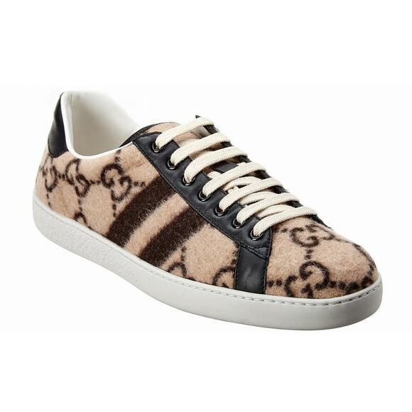 NEW GUCCI Ace GG Monogram Men\'s Wool Logo Sneakers 7.5 main image 9